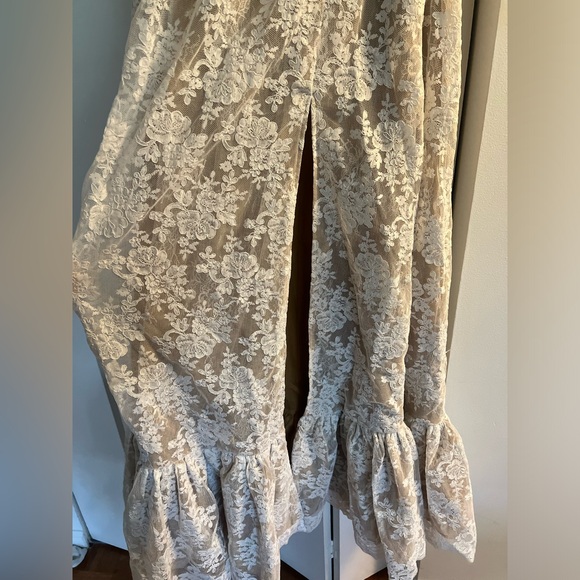 V. Chapman Charlotte Lace Strapless Maxi Gown in Ivory - Picture 7 of 12